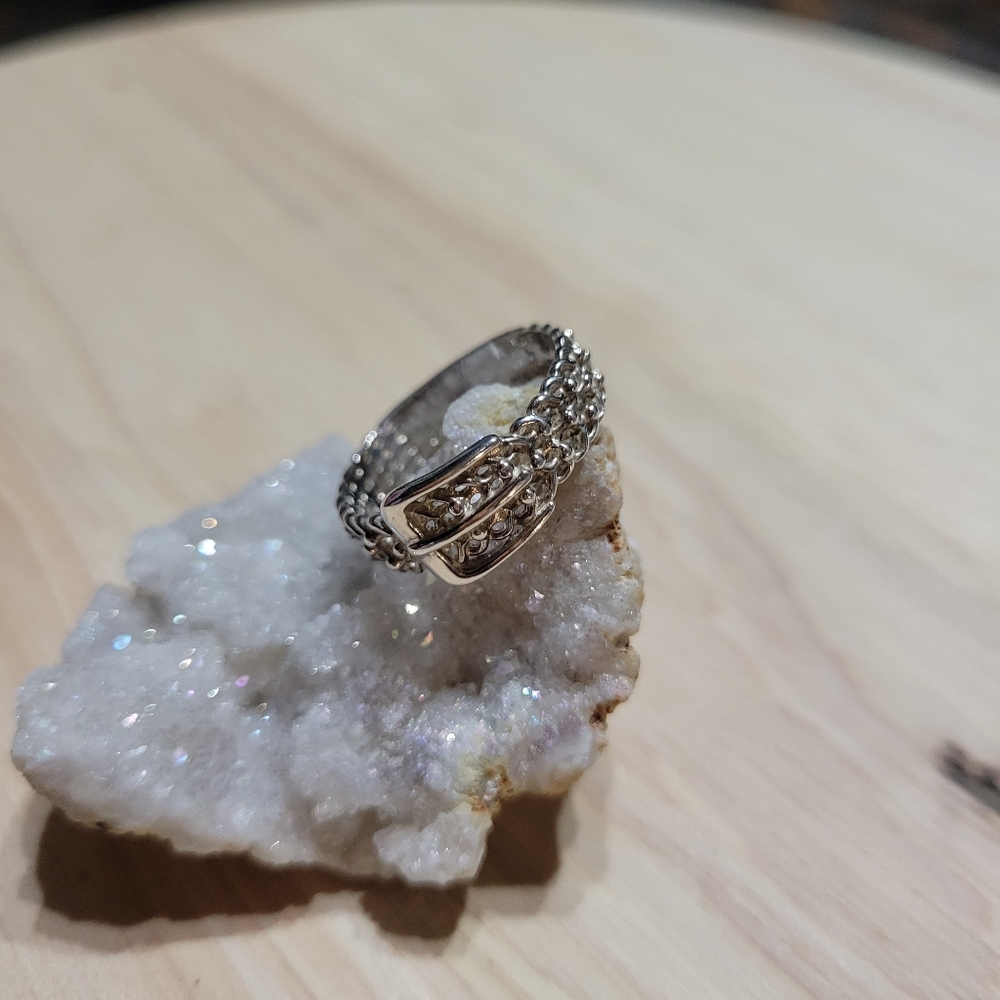 Sterling Braided Buckle Ring